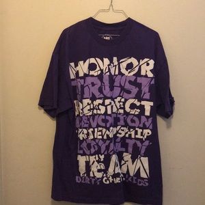 Purple and white tee shirt